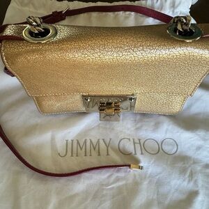 JIMMY CHOO Metallic Chain Linked Rebel Shoulder Bag